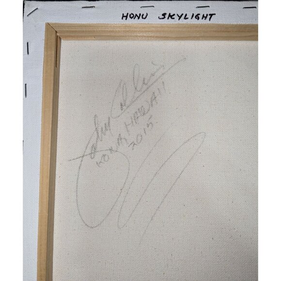 Turtle "Honu Skylight" Sea Turtle Painting 2015 By Hawaii Artist Signed - Picture 2 of 14